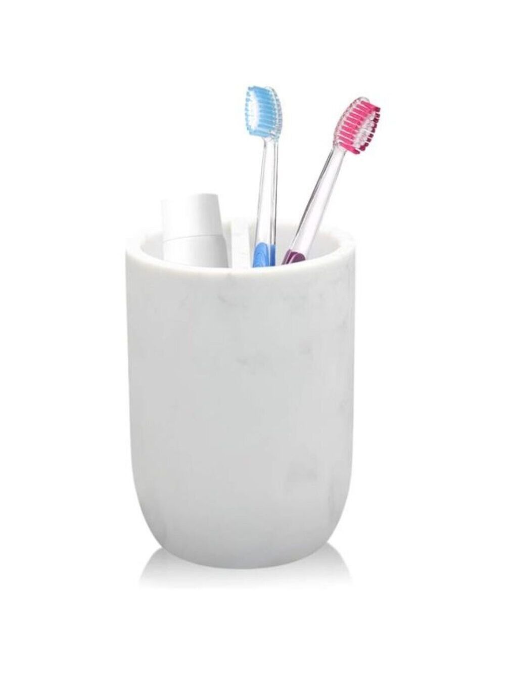 Marble toothbrush holder polyresin bathroom countertop organizer makeup brush cu